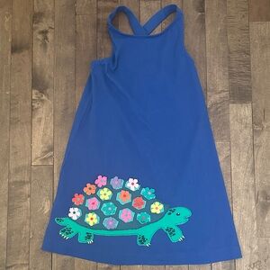 Mini Boden Turtle with Flowers Tank Top Dress. Girl’s Size 7/8. NWOT.